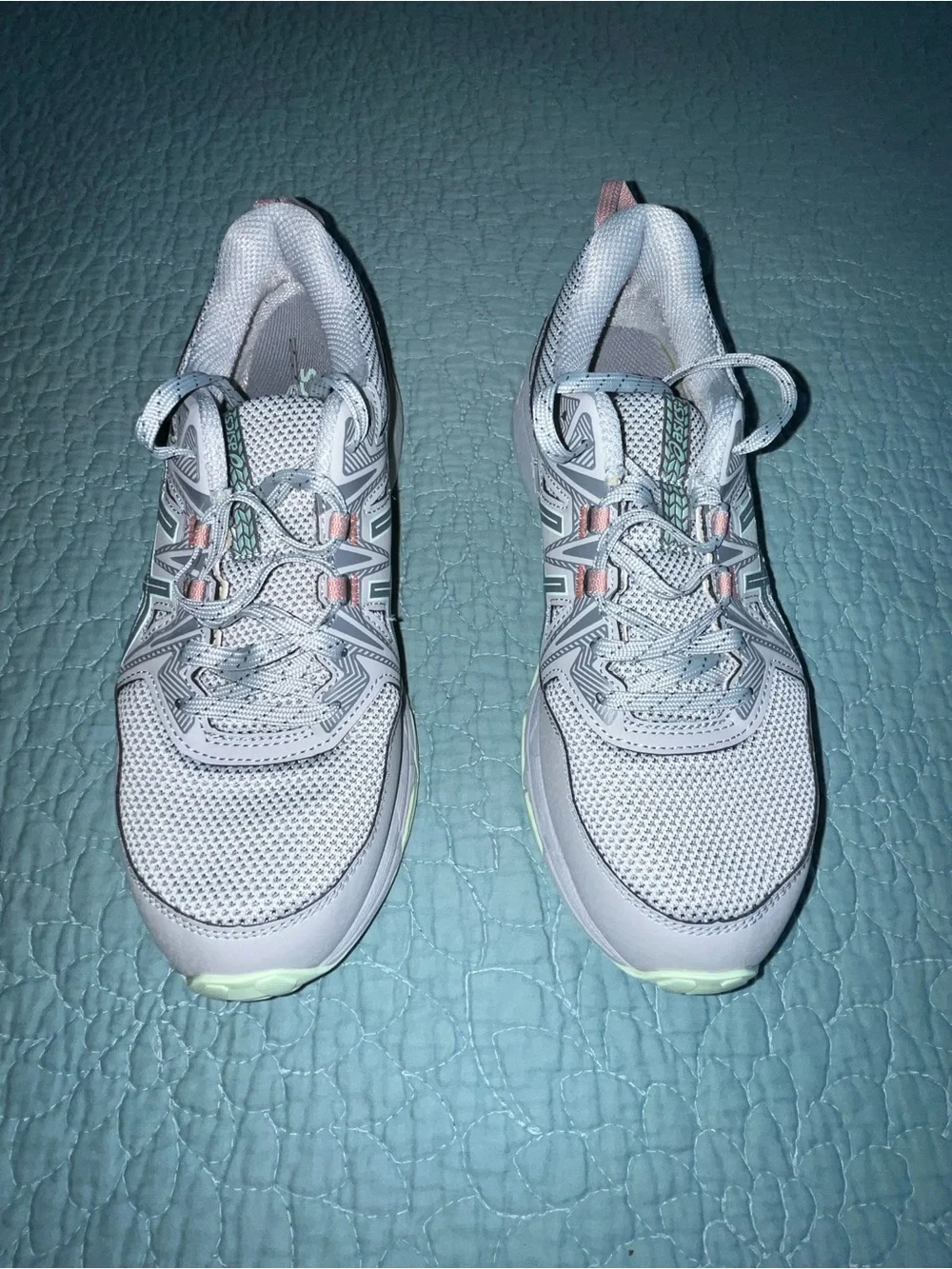 Asics Womens Gel Venture 8 1012B231 Gray/Teal Running Shoes Sneakers Size 9.5 W